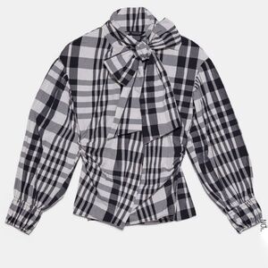 Zara plaid tie top